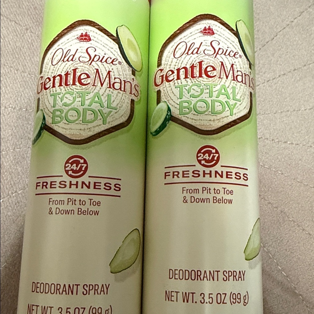2 Old Spice GentleMan's Total Body Deodorant Spray Brand New - Picture 4 of 6